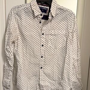 Eighth Avenue White Shirt with Black Dots